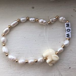Customized 14k gold plated beads, personalized with fresh water Pearls.